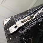 LV 2025 Alma BB Bag 22cm Black Silver Patent Leather 347371