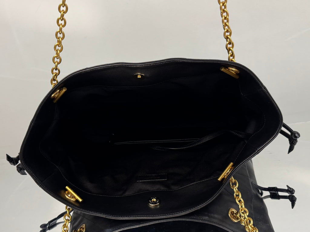 YSL Small Tote Bag 29 Black Caflskin
