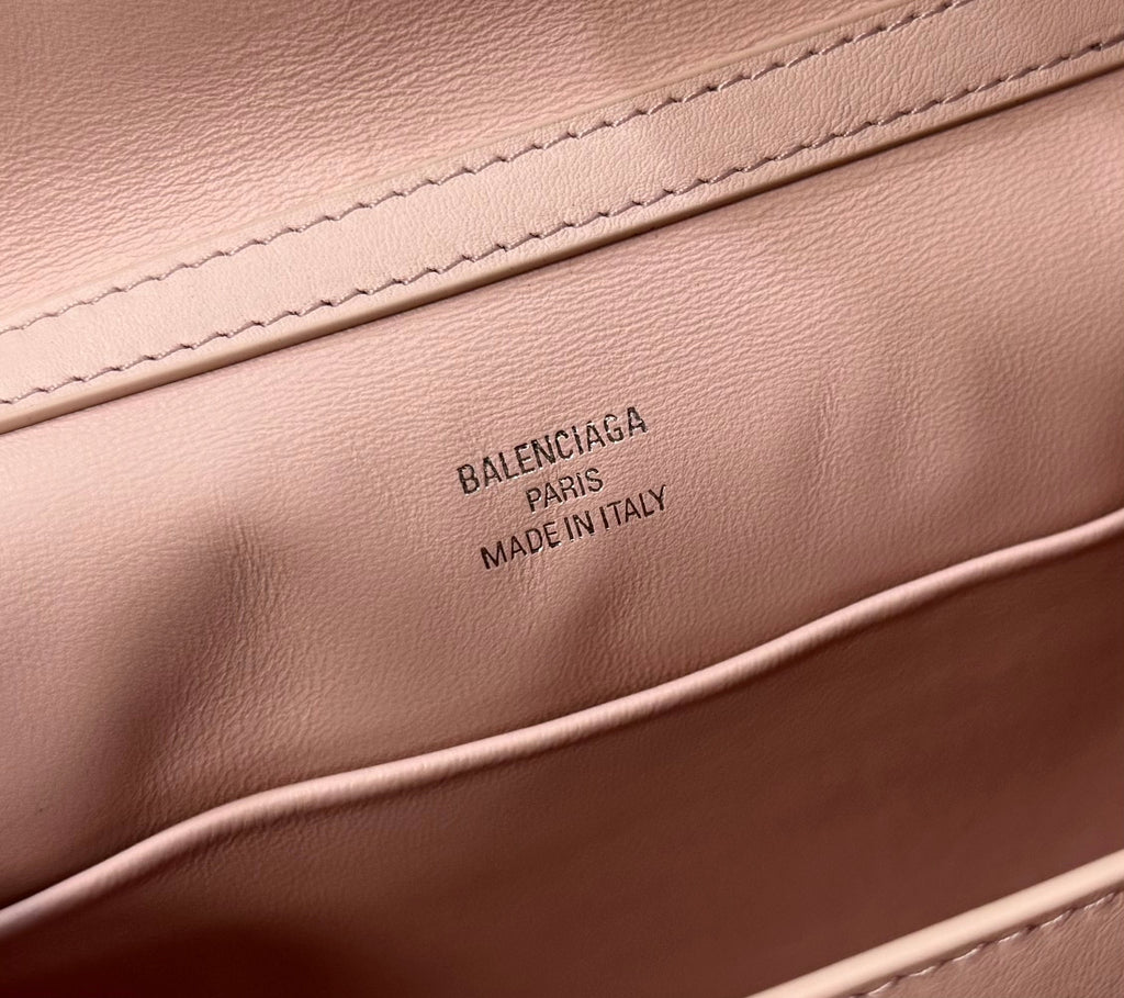 Balenciaga Mini Bag 22 Light Pink Calfskin Sliver Hardware