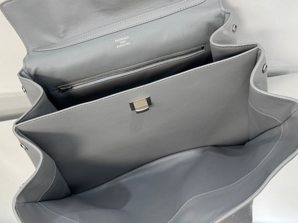 Balenciaga Medium Bag 35 Gray Calfskin Sliver Hardware
