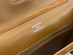 Balenciaga Medium Bag 35 Camel Brown Suede Sliver Hardware