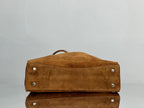 Balenciaga Large Bag 40 Camel Brown Suede Sliver Hardware