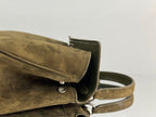 Balenciaga Mini Bag 22 Olive Green Suede Sliver Hardware