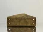 Balenciaga Medium Bag 35 Olive Green Suede Sliver Hardware