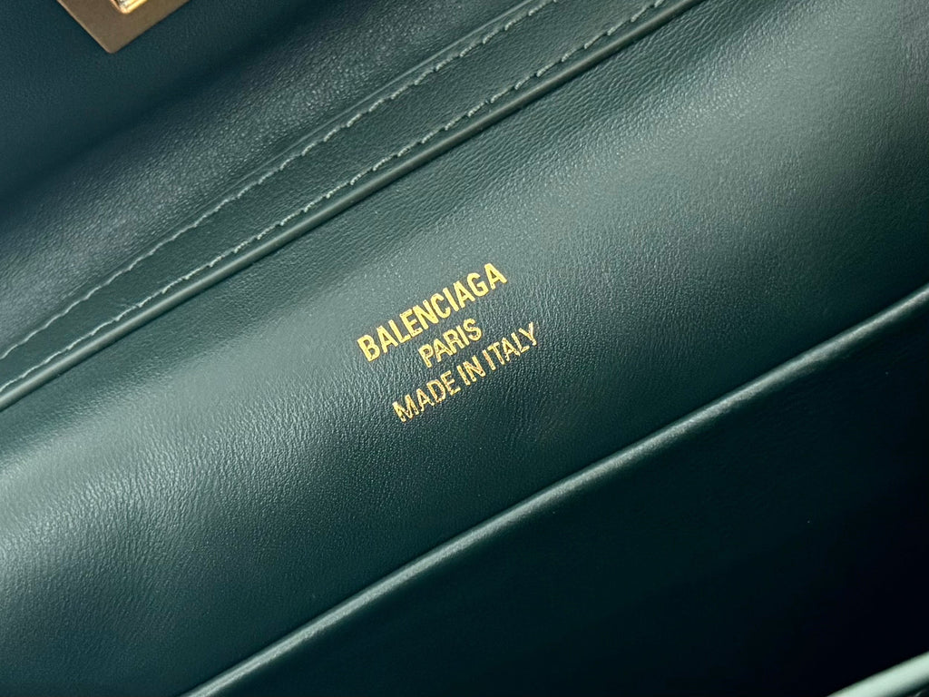 Balenciaga Mini Bag 22 Dark Green Calfskin Gold Hardware