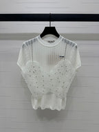Miu 25 T- Shirt Wool with Lace 233541
