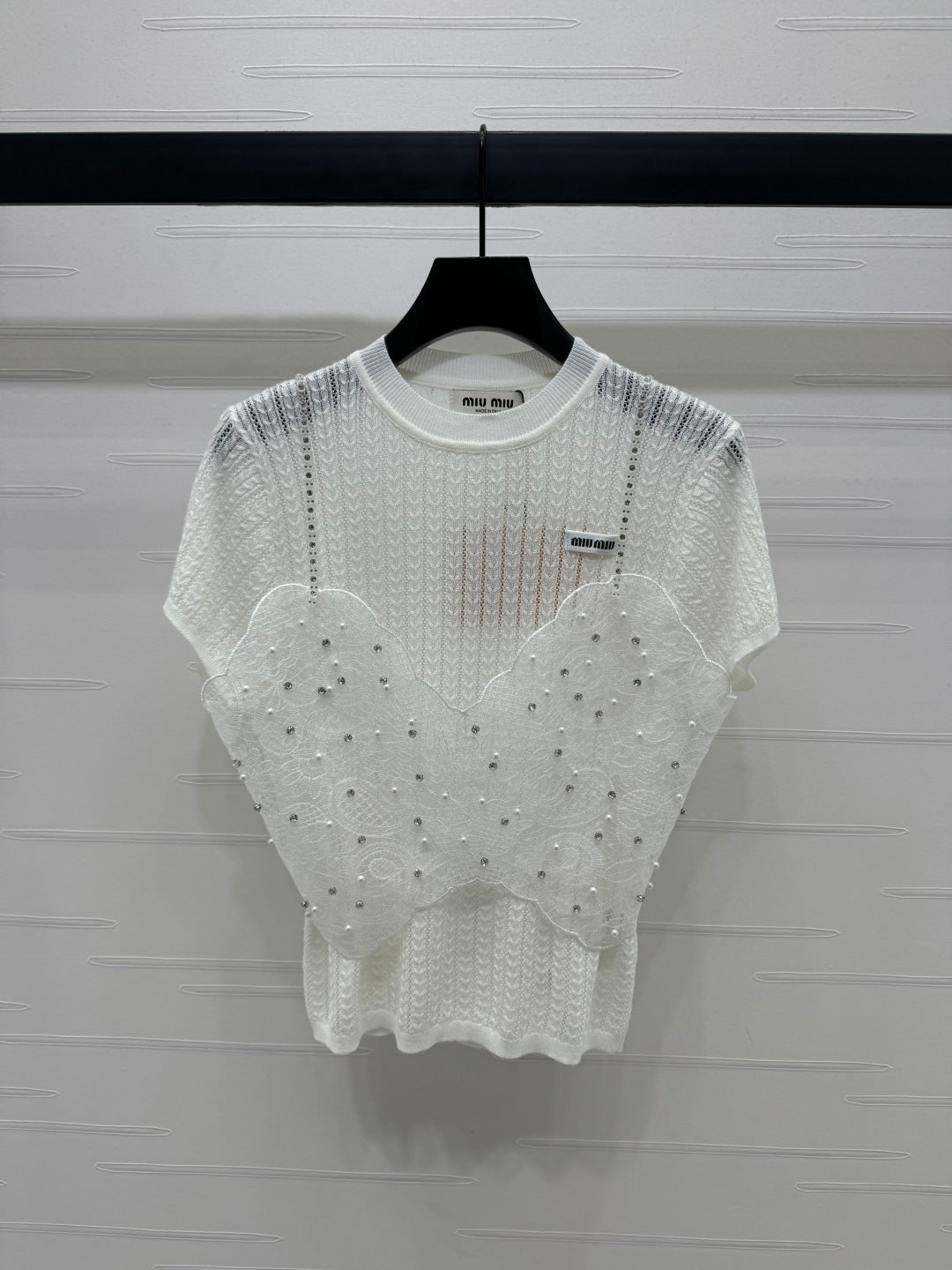 Miu 25 T- Shirt Wool with Lace 233541