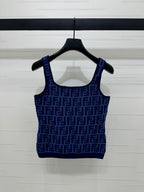 Fendi 25 Blue Knit Tank Top