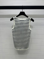 Dior 25 Striped Black White Tank Top