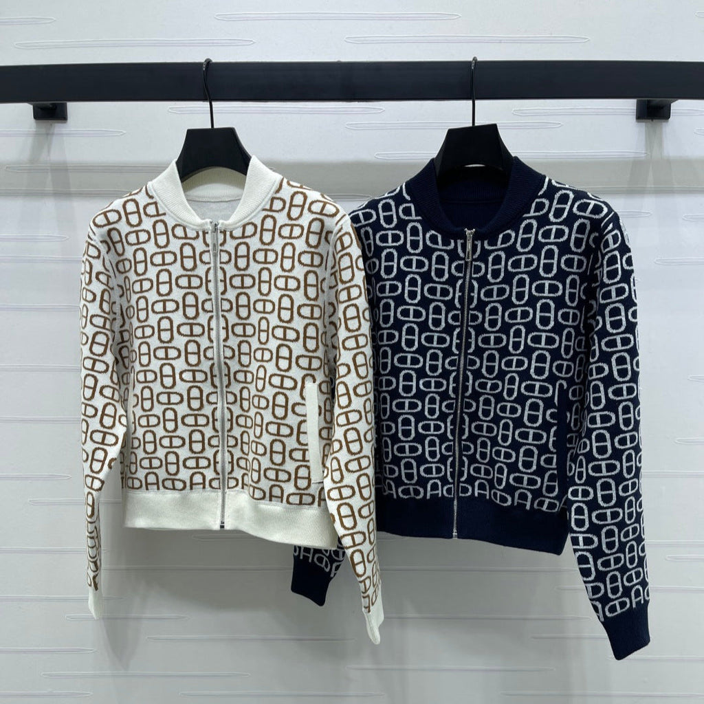 HM 25 Cardigan Black And White Wool 264288