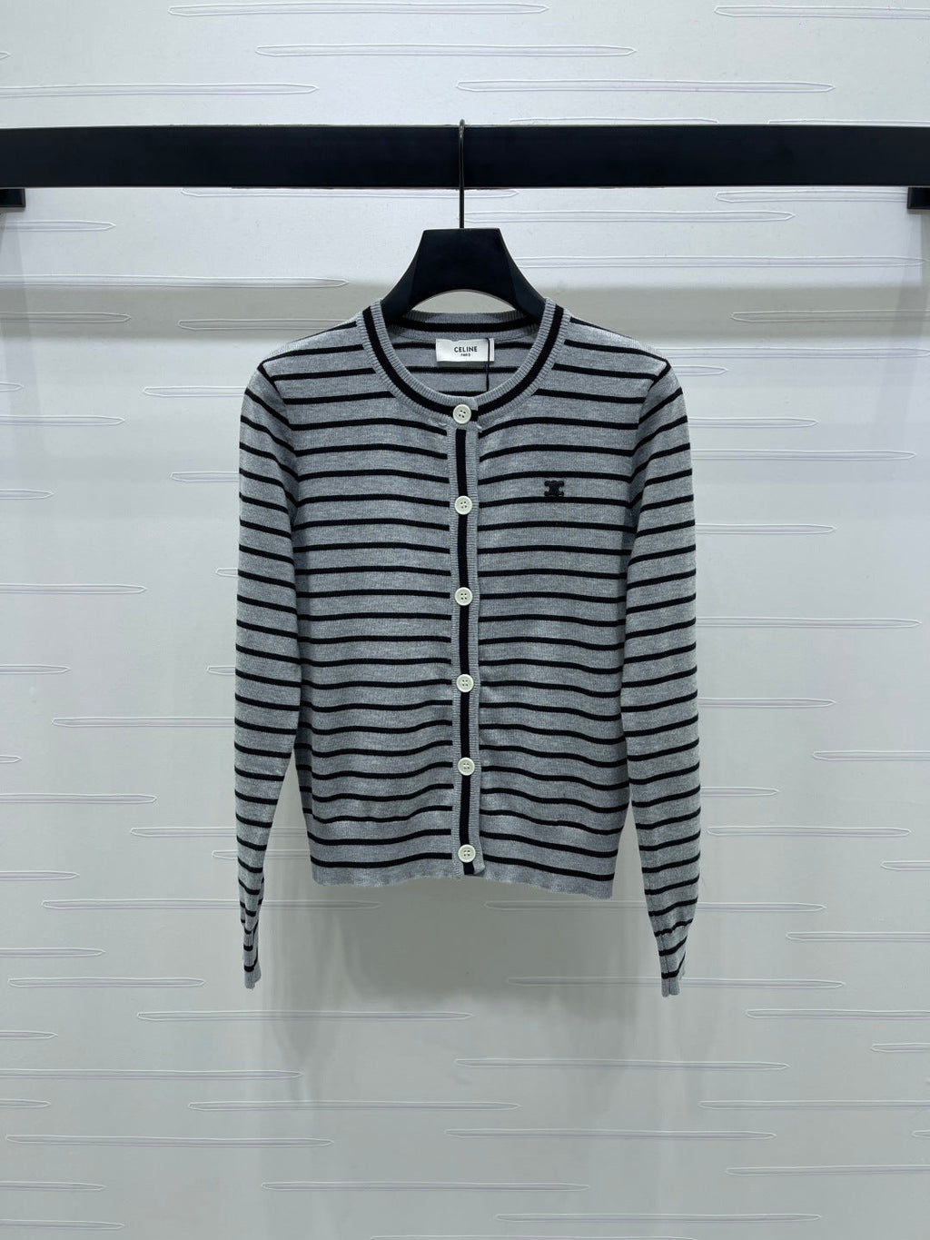 Celine 25 Striped Cardigan Wool 296266