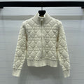 CD 25 Cardigan Stand Collar Light Beige Wool