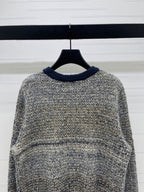 Dior 2025 Cardigan Beige mix Navy Blue Wool 321288