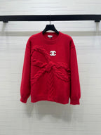 CC 26 Bow Tie Pullover Sweater Red Wool 331564