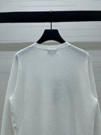 Chanel 2026 Sequined Crew Neck Knit Cardigan Silk Wool