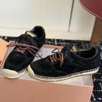 Miu Miu 2026 Espadrille Sneaker Black Suede Woven 621336