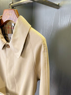 Bur 25 Beige Long Coat Simple Design 238424