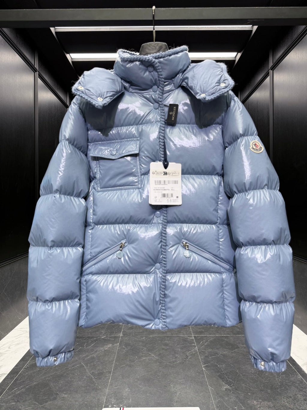 MC 25 Down Jacket Glossy Blue Grey Polyester 0015