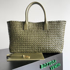 Bottega Veneta 2026 Cabat Tote Bag 51cm Green Lambskin 135812