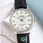 Rolex Datejust 40mm Silver Pink Gold Leather