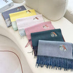 Loewe Scarf 180CM Yellow Gray Cashmere 924194