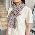 LV Men Scarf 180cm Light Brown Wool 967167