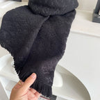 LV Men Scarf 180cm Black Wool 967168