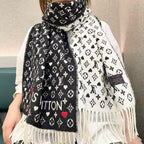 LV Studdy Reykjavik Scarf 180cm Black Wool 967170