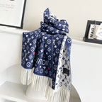 LV Studdy Reykjavik Scarf 180cm Blue Wool 967171