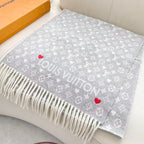 LV Studdy Reykjavik Scarf 180cm Light Gray Wool 967172