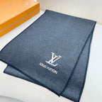 LV Couple's Style Scarf 180cm Black Cashmere 976364