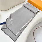 LV Couple's Style Scarf 180cm Light Gray Cashmere 976365