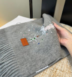 Loewe Scarf 180CM Gray Wool-blend 902880
