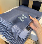 LV Scarf 180cm Dark Blue Cashmere 973406