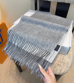 LV Scarf 180cm Gray Cashmere 973408