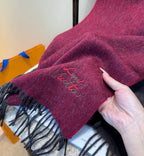 LV Scarf 185cm Dark Red Wool Cashmere 976979