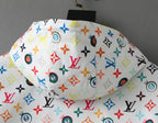 LV WHITE WINDBREAKER WITH COLORFUL MONOGRAM 238983