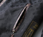 LV BLACK AND WINE RED TRIM MONOGRAM HOODED JACKET 238984