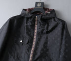 LV BLACK AND WINE RED TRIM MONOGRAM HOODED JACKET 238984