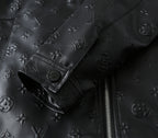 LV SHIRT JACKET IN BLACK CALFSKIN EMBOSSED LOGO 238988