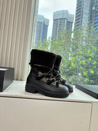 CC 2025 Short Boot  Black Cowhide Wool 548840