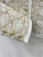 CD 25 Round Neck Jacket Beige Cotton Nylon Acrylic