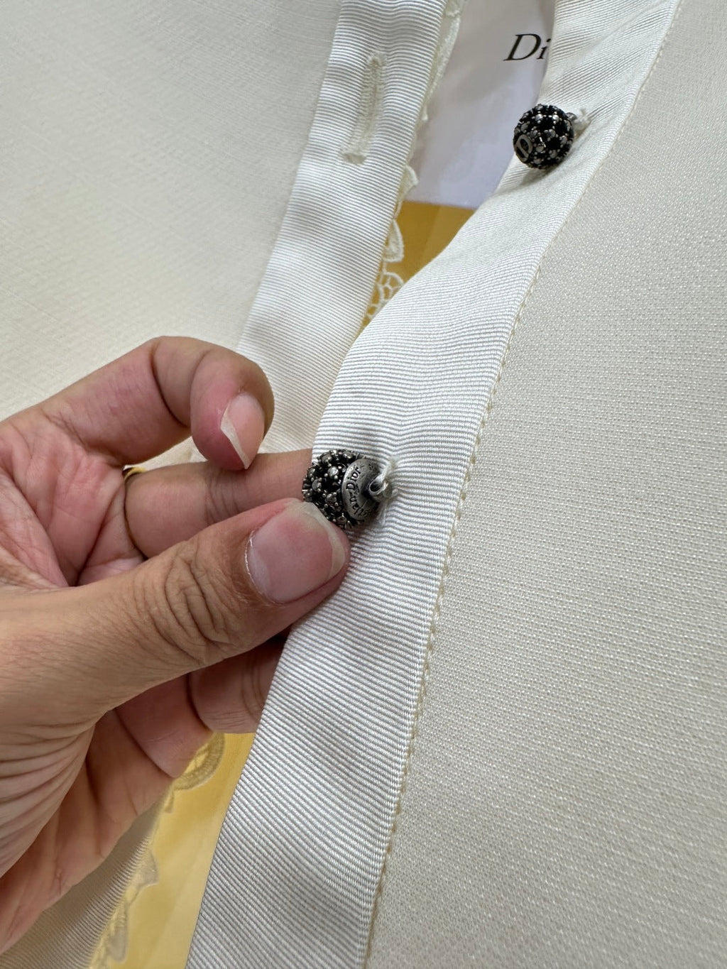 CD 25 Floral Embroidered Lapel Blazer Wool And Silk