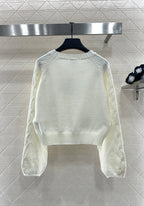 CC 26 Crew Neck Raglan Pullover Sweater White Wool 331351