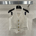 CC 26 Halter Neck Vest Cream Cotton Wool 331226