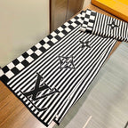 LV Unisex Scarf Scarf 180cm Black White Cashmere 968477