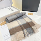 Loewe Scarf 180CM  Light Brown Gray Cashmere 969303