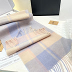 Loewe Scarf 180CM  Light Blue Beige Cashmere 969304