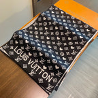 LV  Latest Style Scarf 180cm Black Knitted Cashmere 973139