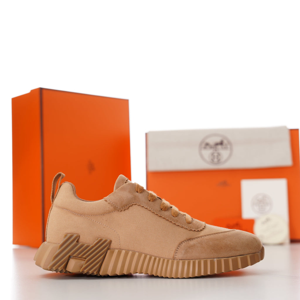 HM Men's Bouncing Sneaker Light Brown Fabric Suede 688614